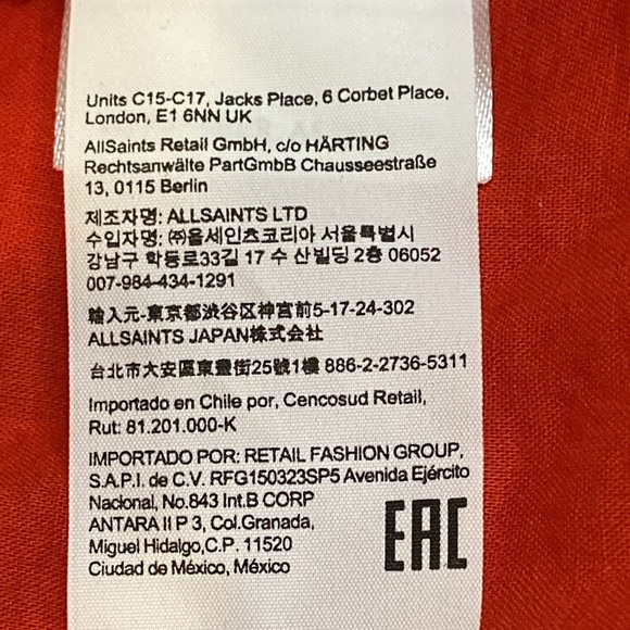 NWT All Saints Poppy Blaze Red Tate Broderie Dress or Coverup - Sz 12 - Picture 11 of 11